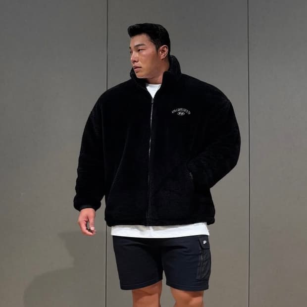 압도 기본로고 후리스