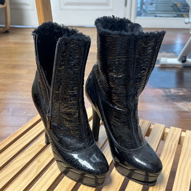 지미추 양털 앵클부츠