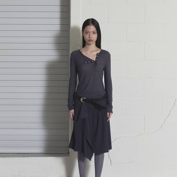 오데스 드레이프 미디스커트2