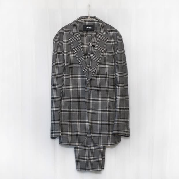 휴고 보스 마르조또 이태리 클래식 체크 수트 셋업 (48+50/100)