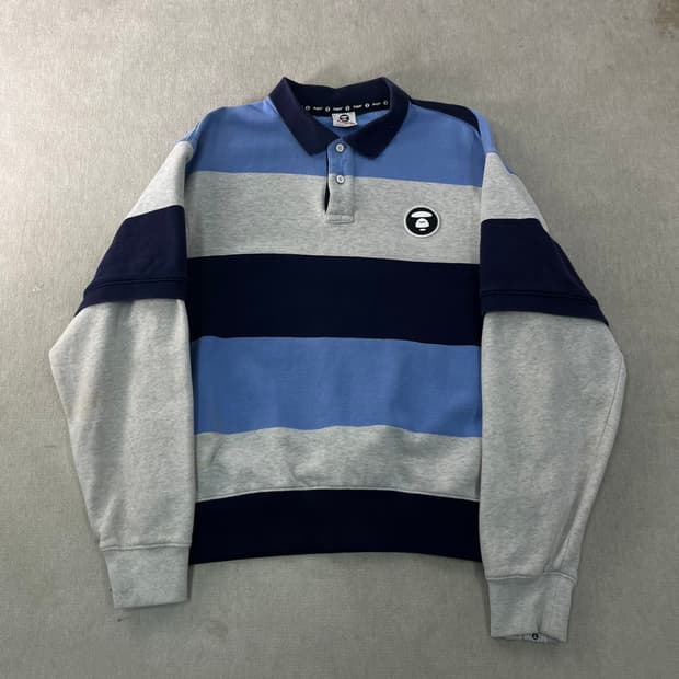 100 Aape 베이프 스트라이프 럭비티 