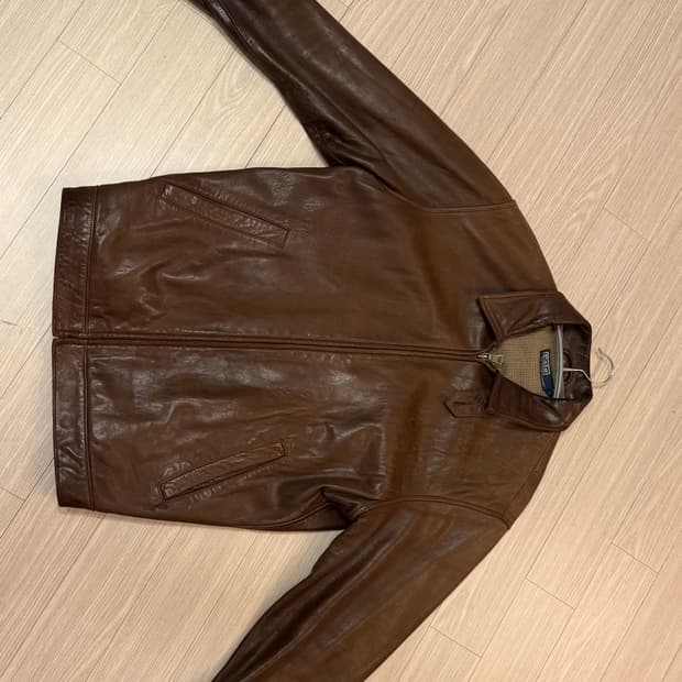 폴로 90s 맥스웰 램스킨가죽 자켓 브라운