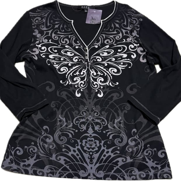 빈티지 y2k 펑크 슬리브 티셔츠