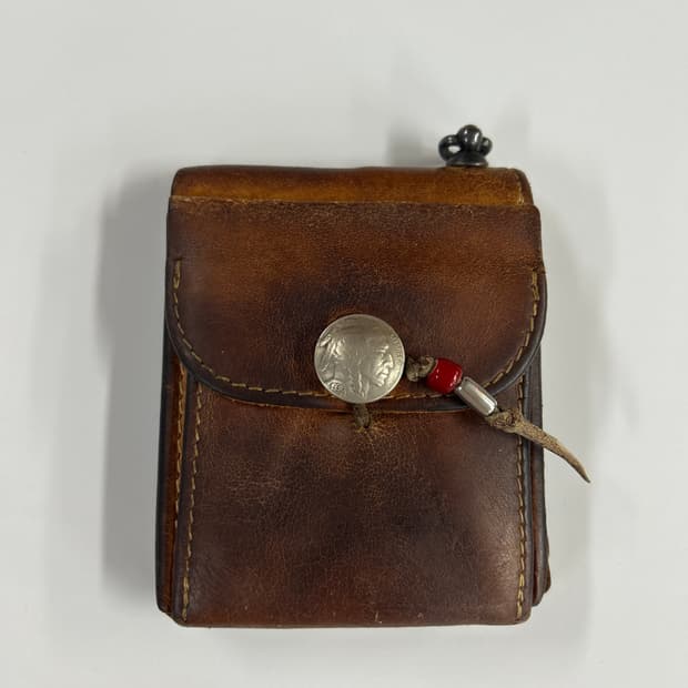 GOROS 고로스 새들레더 브라운 콘초 반지갑