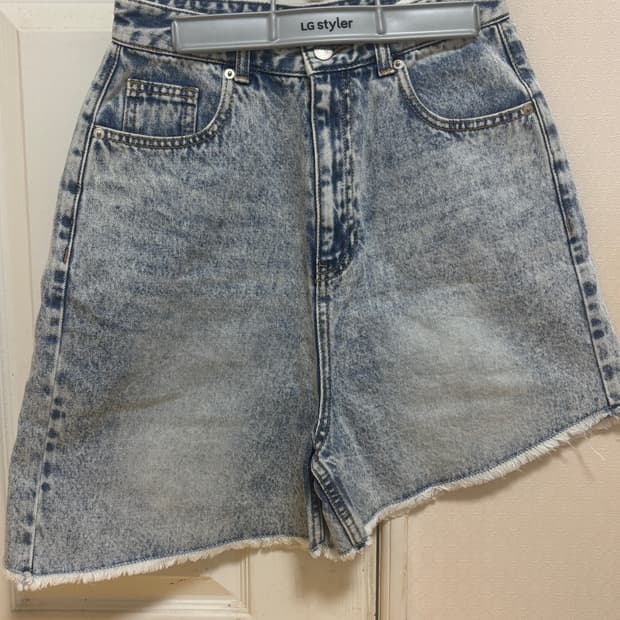 솔티페블 오블리크 데님 쇼츠 s