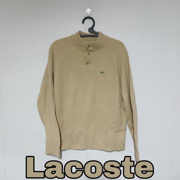 라코스테 브라운 울 봄 니트
