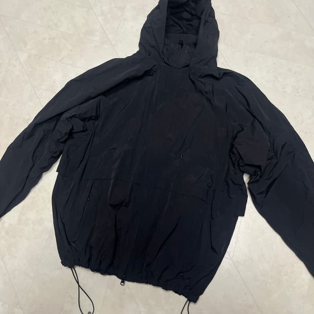 아웃스탠딩 쉘 후드 바람막이 자켓 블랙