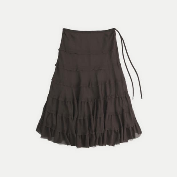 ✲ 콜로신스 NORA SHIMMERING SKIRT (brown)