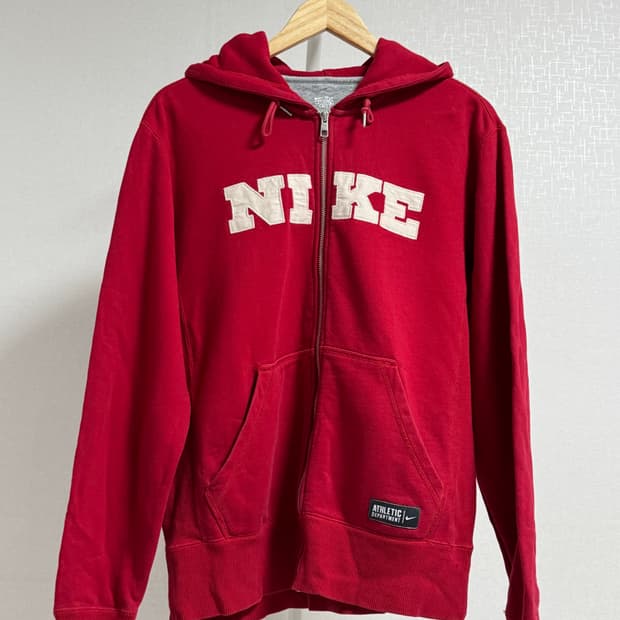 나이키 로고 버건디 후드집업 L