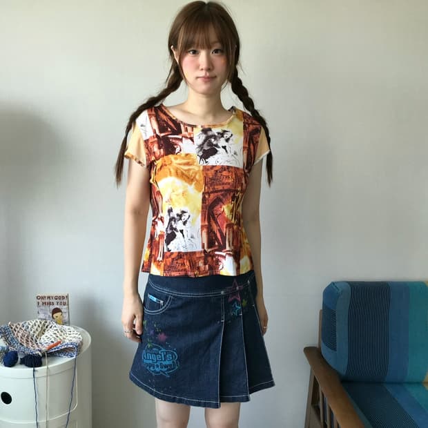 star.. denim skirt