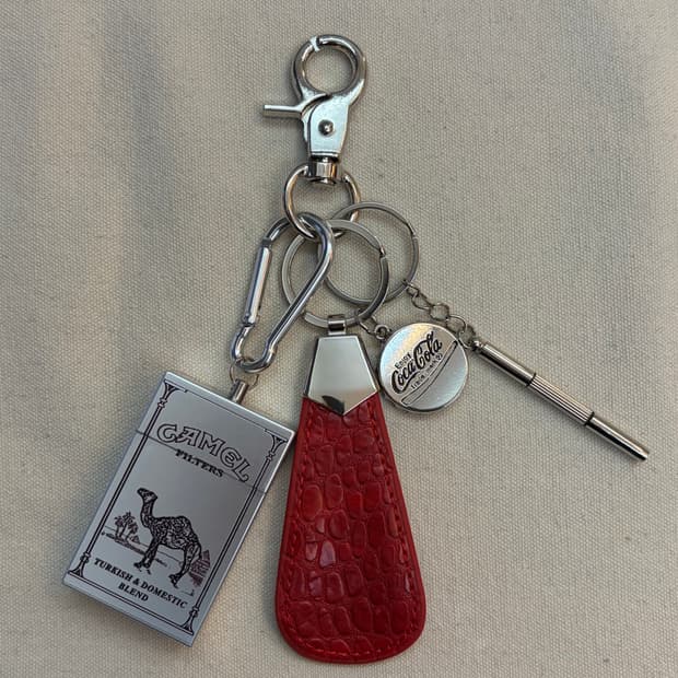 빈티지 레더 멀티 참 키링