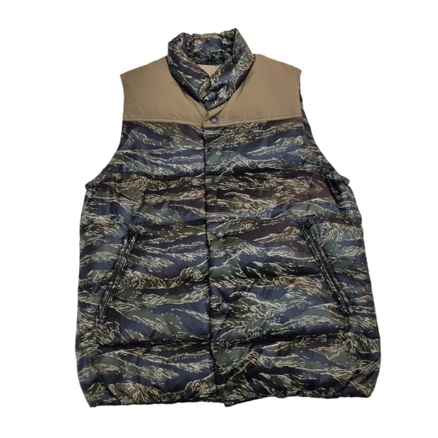 몽키타임 타이거 카모 덕 다운 패딩 베스트