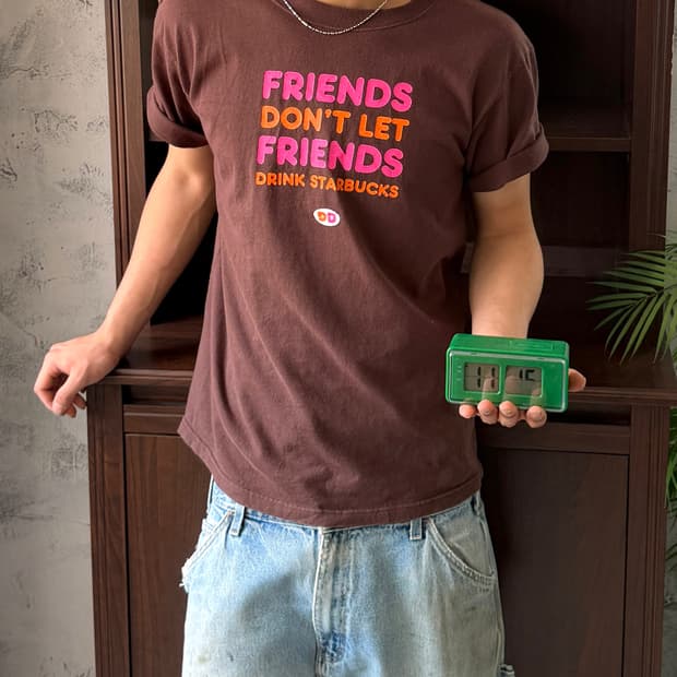 빈티지 반팔 티셔츠 던킨도너츠 스타벅스