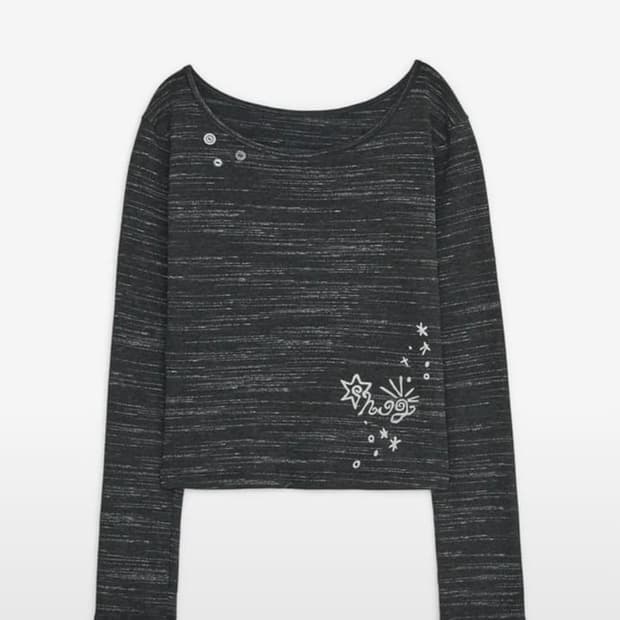 허그유어스킨 허그 스티치 니트티 티셔츠 롱슬리브