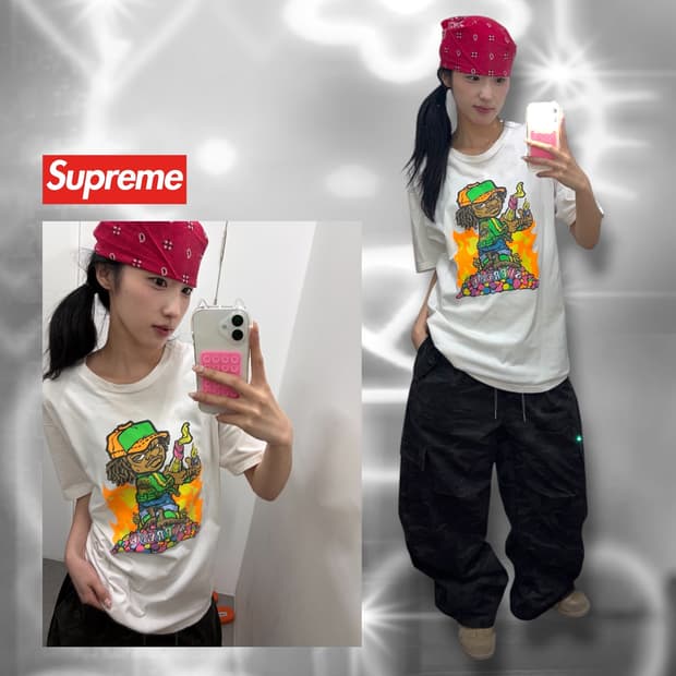 슈프림 19ss 몰로토브 키드 반팔티