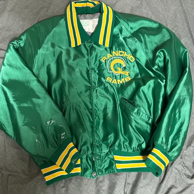 USA DeLONG 바시티 자켓 XL / 메이드인 USA / 그린&옐로