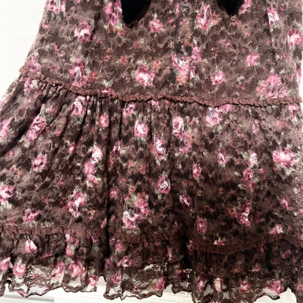 리즈리사 초코 플로럴 리본 레이스 원피스 큐롯 히메갸루 라떼갸루 플라워