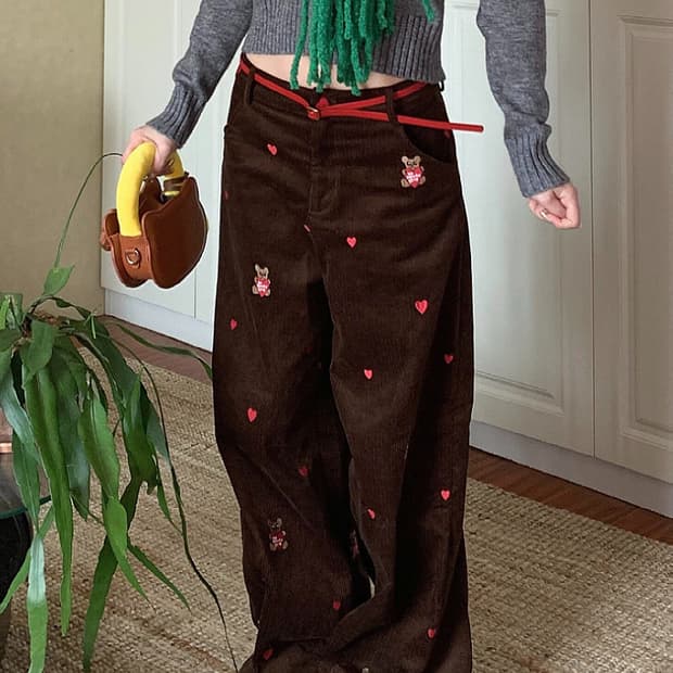 하트베어 코듀로이 팬츠 (4size)