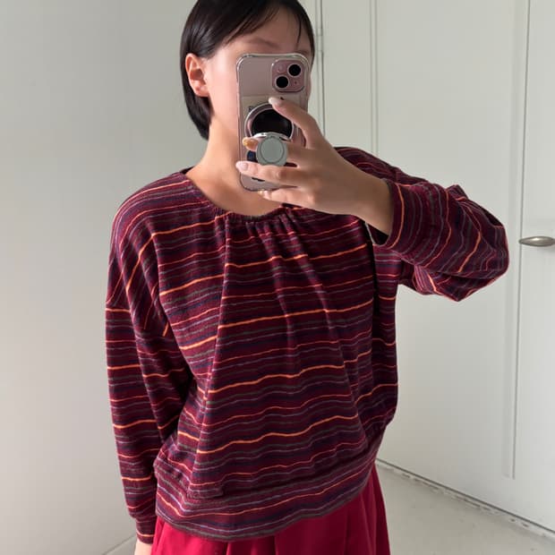 일본빈티지 모리 셔링 긴팔티셔츠