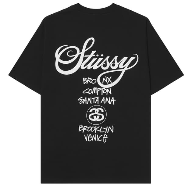 스투시 월드투어 반팔 티셔츠 블랙