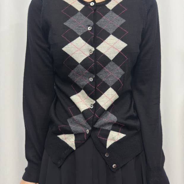 argyle cardigan