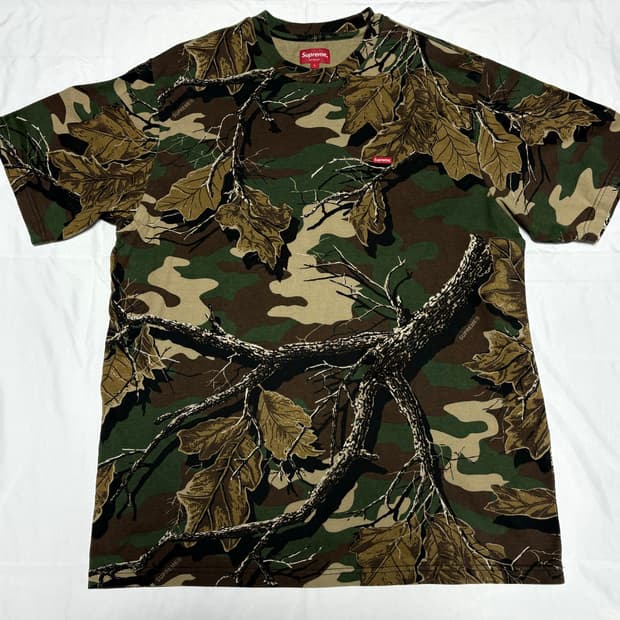 슈프림 스몰 박스 티셔츠 우드랜드 카모