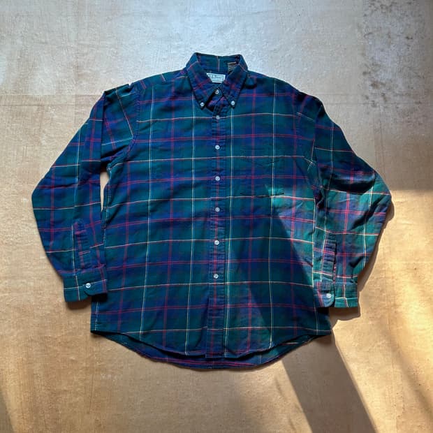 90s 엘엘빈 플란넬 체크 셔츠 Made in USA