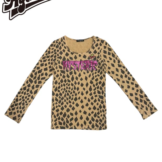 (레어) Hysteric mini sexy Y2k 호피 갸루st 탑