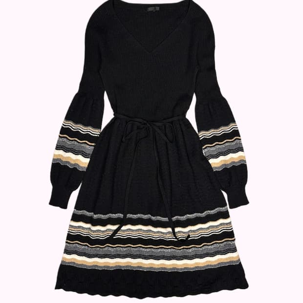 FRAGILE ribbed string knit dress