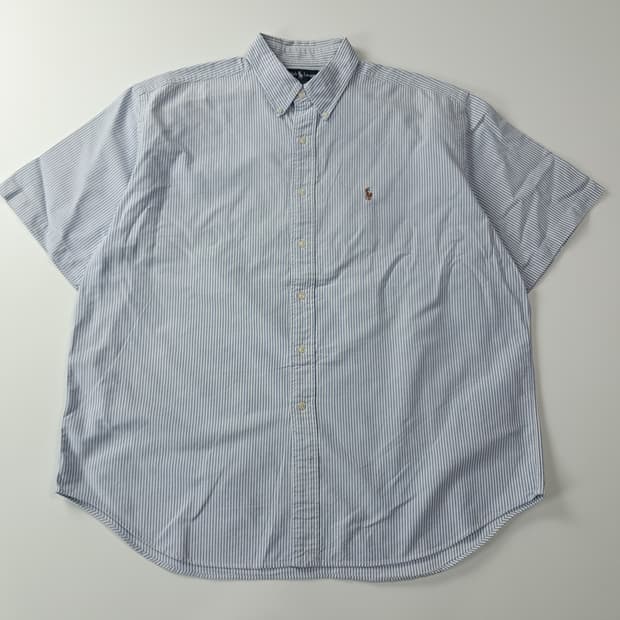 CJ423 XL 폴로 빅사이즈 90s 미국판 클래식블루 반팔 셔츠 남방