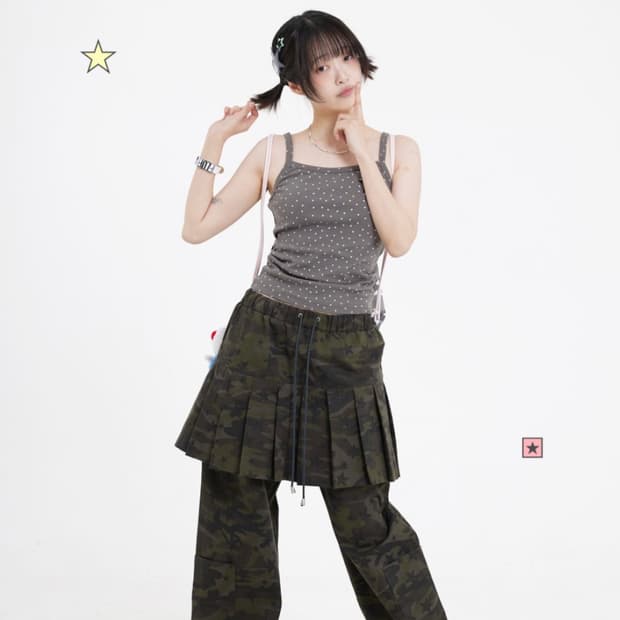 플러피하우스 Fluffy skirt pants 딥그린