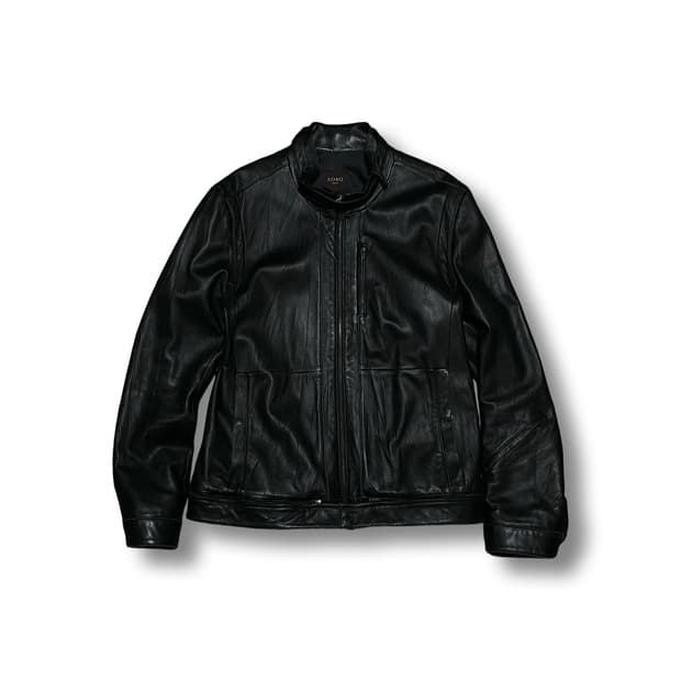 [L] ROBO 빈티지 트렌드 블랙 양가죽 자켓