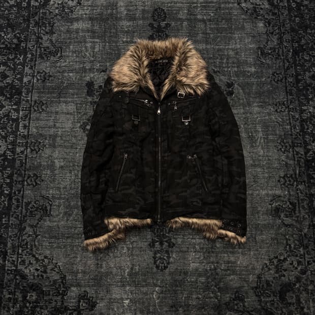 In the attic 00s archive black camo fur 