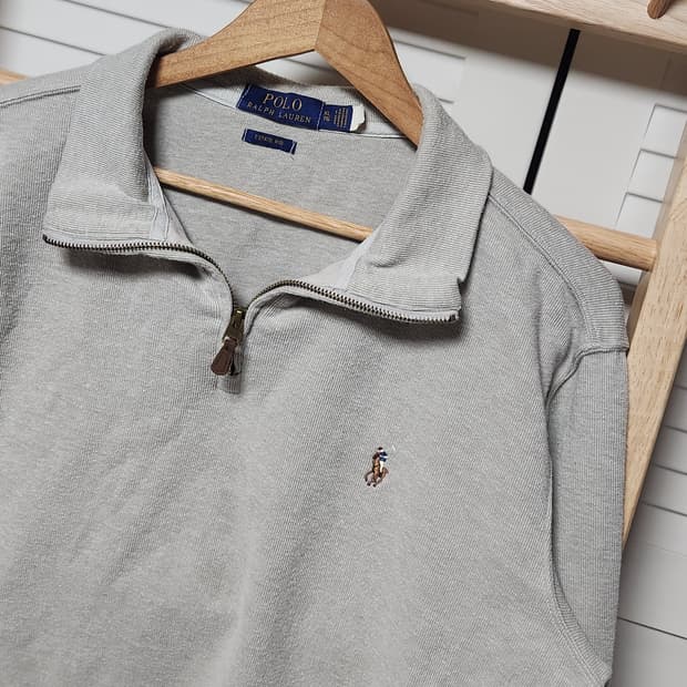 폴로 랄프로렌 하프집업 그레이 니트 맨투맨