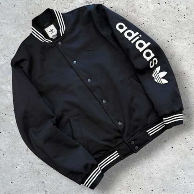 [M] 아디다스 블랙 빅로고 스타디움 자켓 D494