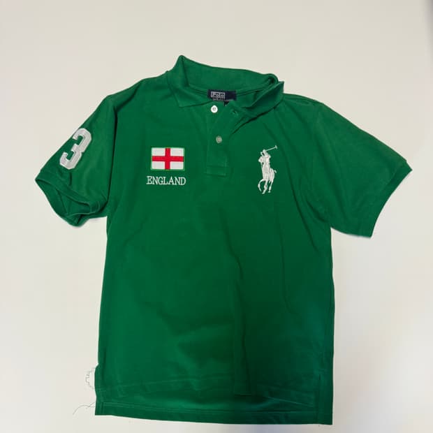 폴로 랄프로렌 잉글랜드 빅 포니 반팔 카라 티셔츠 M