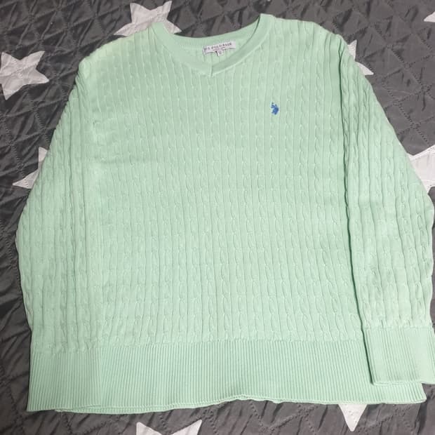 US 폴로 ASSN 슬림핏 케이블 니트 민트 (2XL)