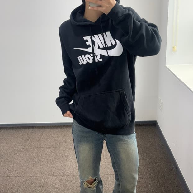 Nike 나이키 서울 빅 로고 블랙 후드티
