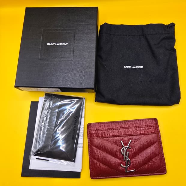 생로랑 YSL 카드지갑 (레드/은장, 풀구성)