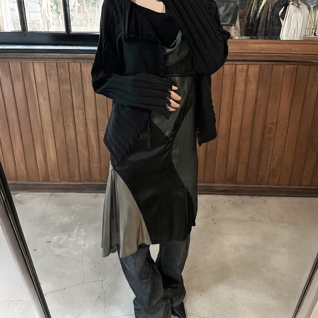 ISSEY MIYAKE pleated fringe cardigan