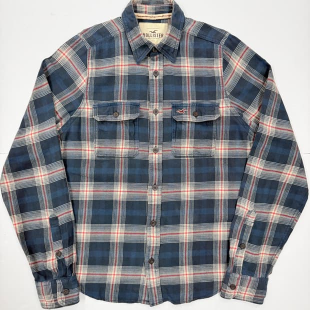 Hollister 블루 체크 플란넬 셔츠