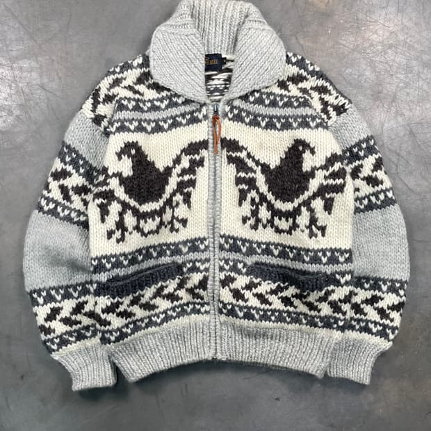 빈티지 코위찬 니트집업