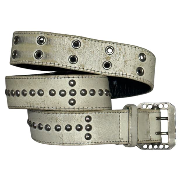 네이버후드 아카이브 스터드 가죽 벨트