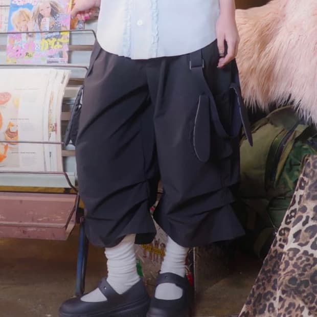 NYXX 털난새우 TNSW BUNNY CAPRI PANTS BLACK