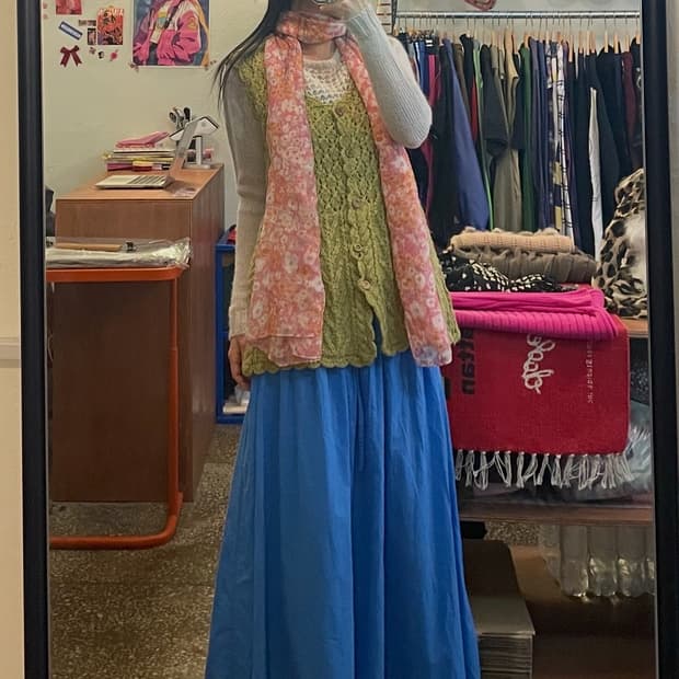 올리브 케이블 니트 베스트 [무배]