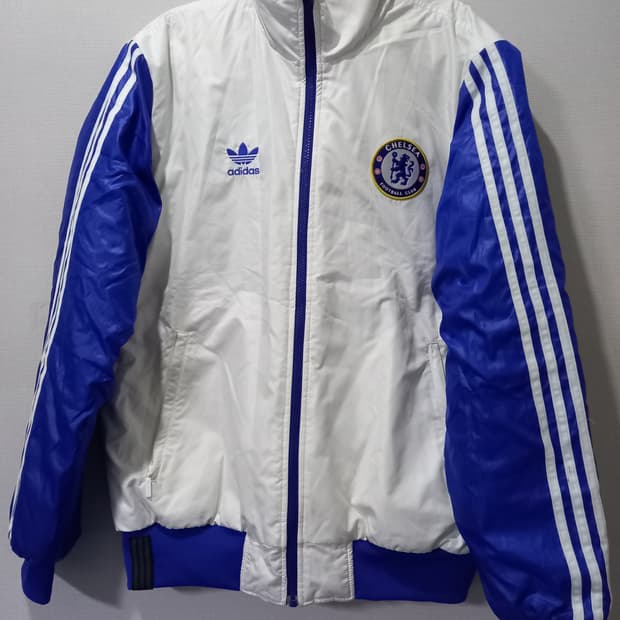 아디다스 첼시 화이트 블루 트랙탑 저지 져지집업 105/XL