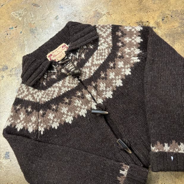 아베크롬비 초코 브라운 모리 더플 니트 가디건