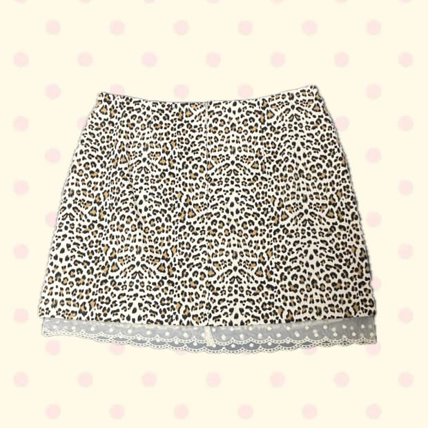 레이스 호피 갸루 치마