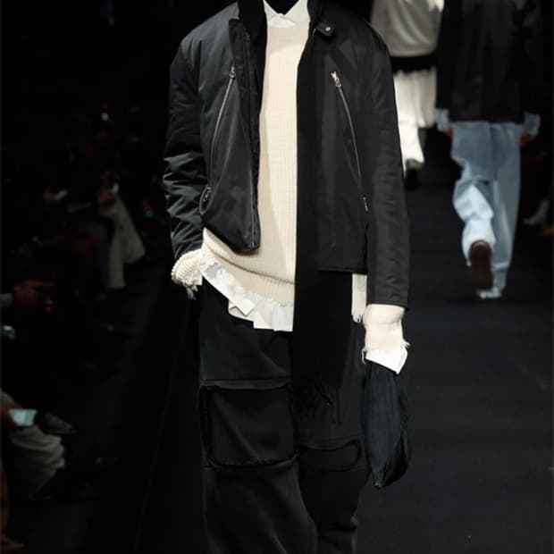 MM6 마르지엘라 디스트레스 셔츠 레이어드 니트 스웨터 아이보리 XS