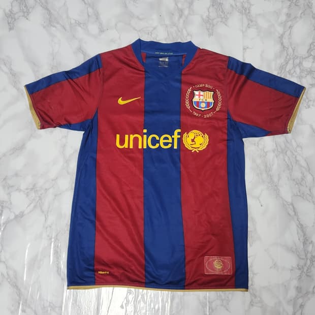 나이키 바르셀로나 07-08 50주년 홈 유니폼 반팔 NO.10
